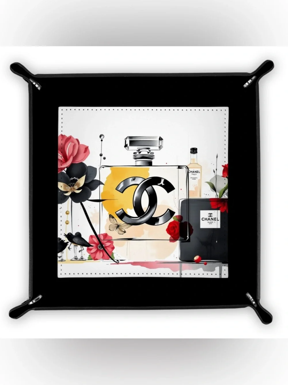 HANDMADE FASHION Foldable PU Leather Accessory Tray